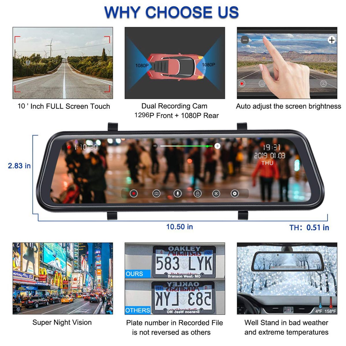 مرآة ذكية بكاميرتين، كتمنحك رؤية شاملة وحماية كاملة