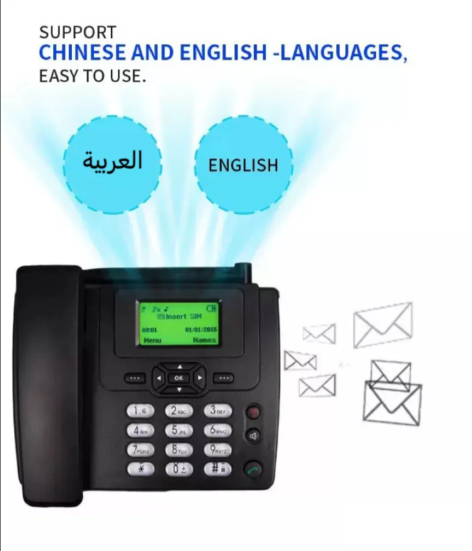 هاتف أرضي لاسلكي بشريحة وراديو مدمج